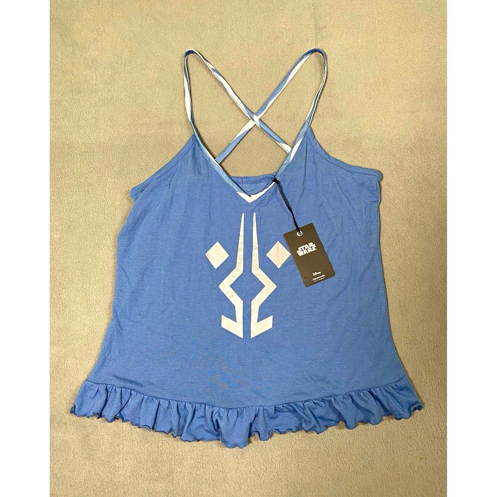 Heroes & Villains Star Wars Blue Ahsoka Tano Ruffle Hem Tank Top Camisole Medium